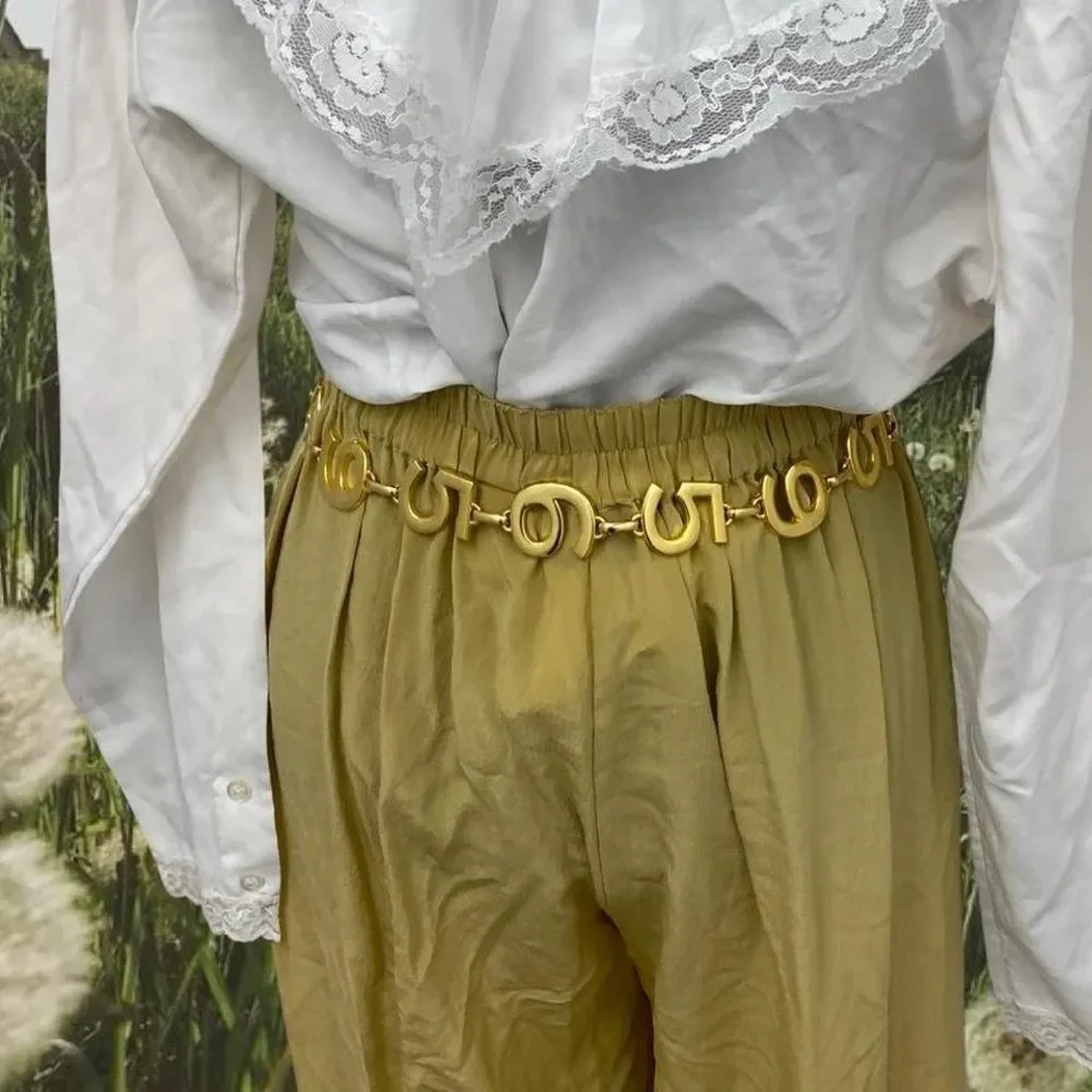 Vintage Leather Festival Rave Going Out Party Black+ Gold 5 6 Number Belt Casual